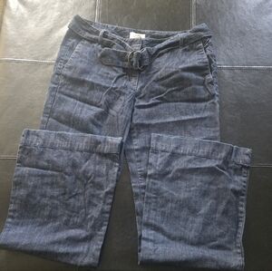 Loft size 6 flare leg belted jeans